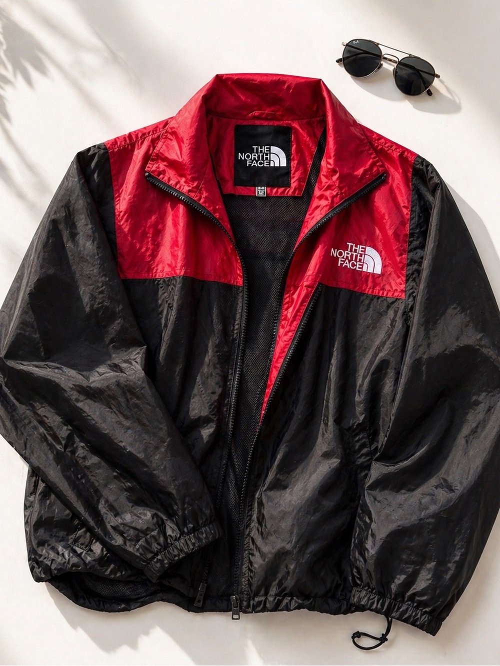 The North Face RedBlack Windbreaker Jacket| Lightweight Zip| Streetwear| Unisex